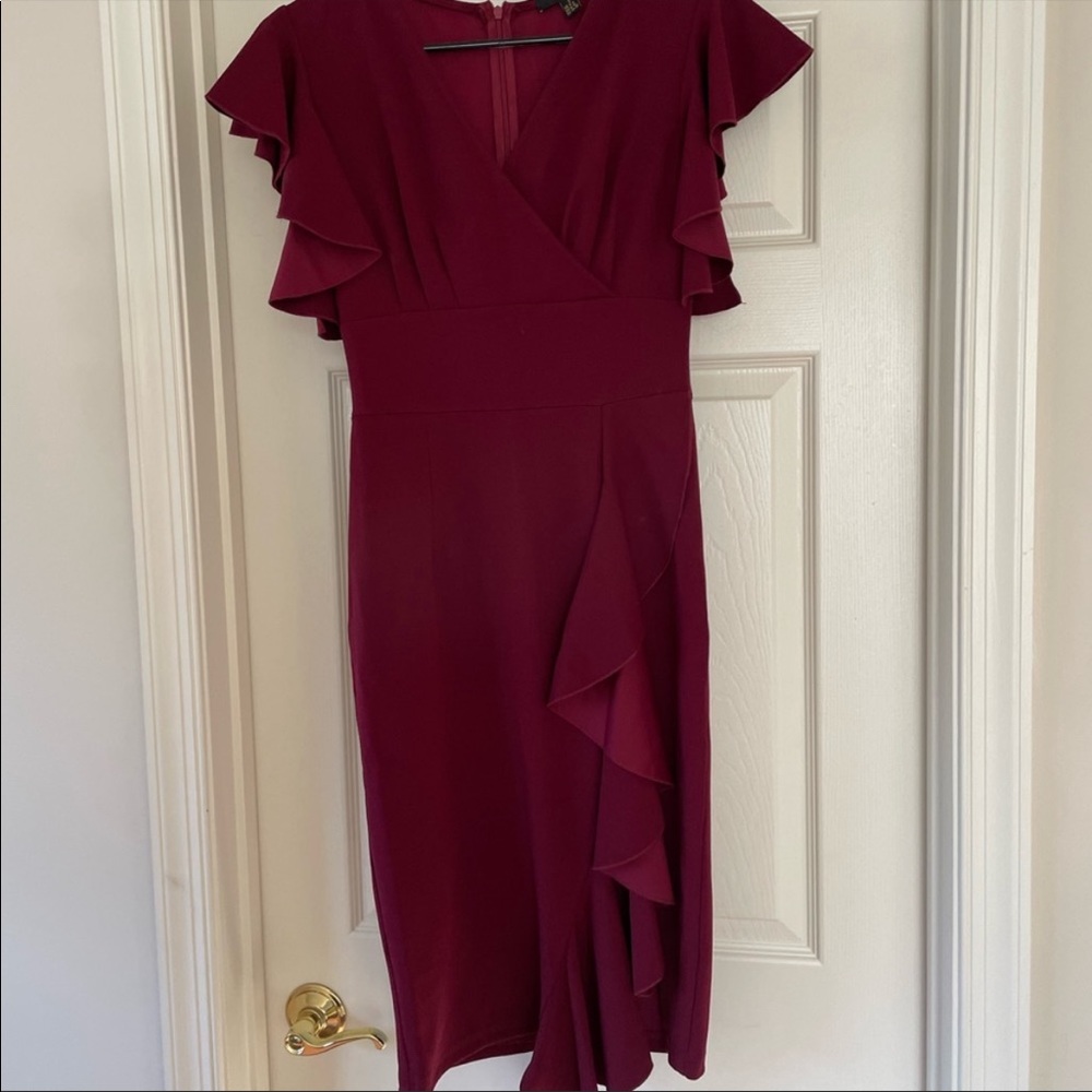 Bnwt Knitee Wine Ruffle Dress